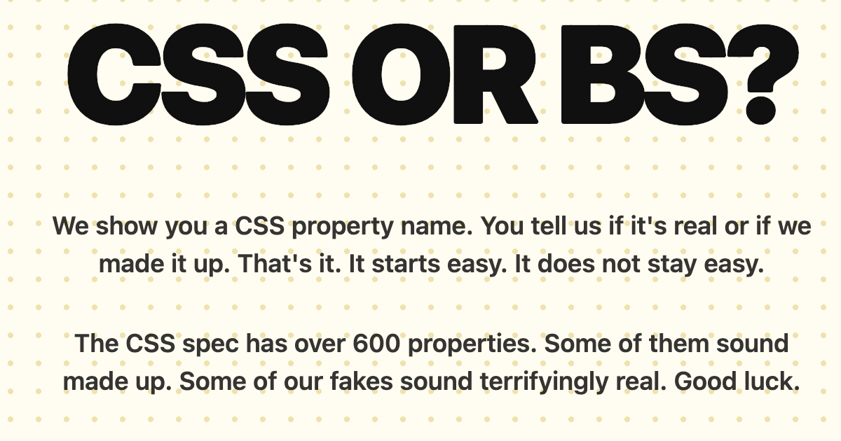CSS or BS?